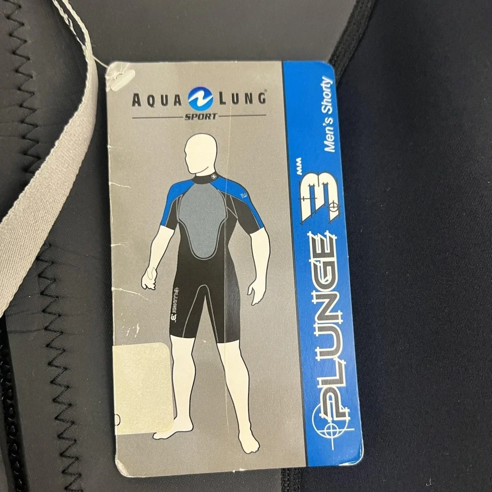 Aqua Lung Sport Plunge 3mm Mens Shorty Wetsuit Medium Blue Black Surf Dive